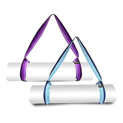Yoga Mat Carrier Strap | Adjustable Mat Holder Sling for Carrying Mats | Thick & Comfy Texture | Yoga Mat Strap - color: Blue & Purple