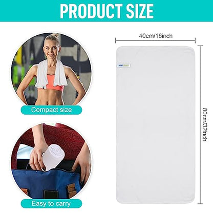 SINLAND Microfiber Gym Towels, Workout Sweat Towel 16x32In - color: Whitex3