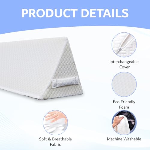 Triangle Foot Pillow - Optimal Restful Sleep Blanket Elevation Wedge Pillow, Comfortable Sleep Leg Pillow, Ankle Support Pillow, Recommended for Back/Knee/Hip Pain - color: White Triangle