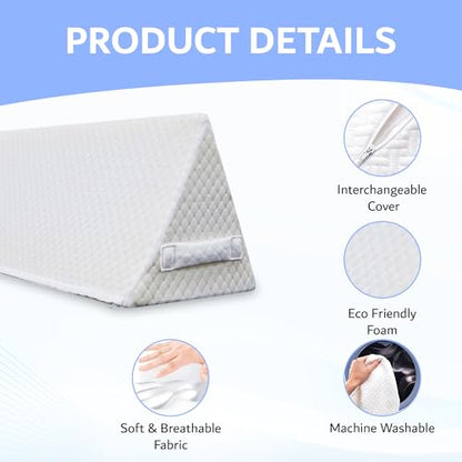 Triangle Foot Pillow - Optimal Restful Sleep Blanket Elevation Wedge Pillow, Comfortable Sleep Leg Pillow, Ankle Support Pillow, Recommended for Back/Knee/Hip Pain - color: White Triangle