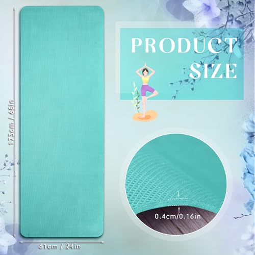 Timgle 6 Pack Yoga Mats Bulk 68x24 Inches Non Slip 4 mm Thick - color: Blue-green