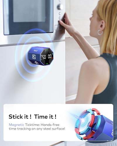 Ticktime T8 Pomodoro Timer Cube for Focus, Study, Work, Task, ADHD, Kitchen - color: Blue