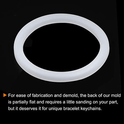 HARFINGTON Bracelet Mold Bangle Ring Mold Silicone Round Epoxy 110mm Wristlet Keychains Mold for DIY Resin Bangle Bracelet Car Key Chain Jewelry Making - size: 105mmx130mm