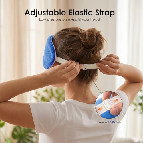 MORLIDEN Heated Eye Mask for Dry Eyes & Stye - Microwavable Warm Compress | For Blepharitis, Chalazion, MGD-Lightweight, No Heavy Pressure-Reusable Moist Heat Mask with Natural Flaxseed (Blue2P) - color: Blue2pcs