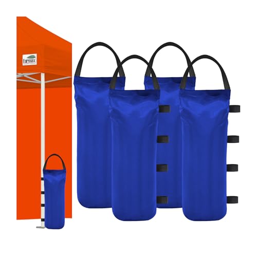 Eurmax USA 125LBS 4-Pack Universal Canopy Weights, Secure Wind Protection to Prevent Tipping, Easy Wrap-Around Installation Heavy Duty Sandbags (Without Sand), Fits All Instant Shelter Legs,Blue - color: Blue, style: Cylinder Sand