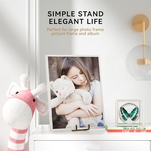 IPAME 14 Inch Heavy Duty Plate Stand (2 Pack) – Metal Display Easel for Large Plates, Platters, Picture Frames, Plaques, Signs and Posters - size: 14 Inch
