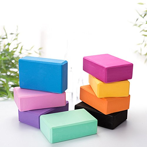 Set of 2 Yoga Blocks EVA Foam Exercise Bricks Provides Stability Balance and Support Improve Strength - 9 x 6x 3 inches - color: Pink
