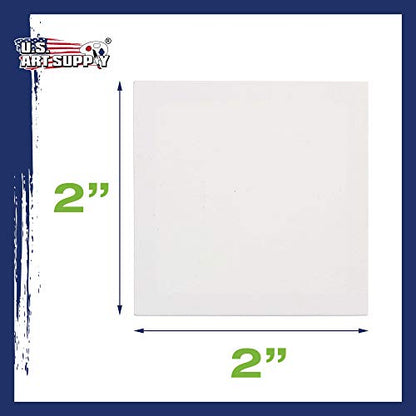 U.S. Art Supply 2"x2" Mini Square Canvases for Painting, Bulk Pack of 72 | Mini Primed Artist Stretched Canvas, Ideal for Arts & Crafts, Weddings, Birthdays - size: 6-Dozen, 72-each