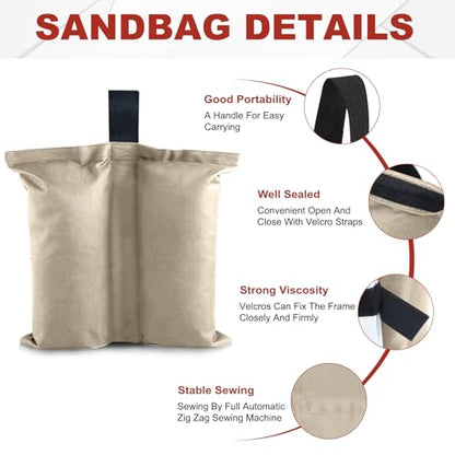 ABCCANOPY Canopy Weights 120 LBS Tent Sand Bags,4-Pack Beige(No Sand) - color: Beige, size: 120 LBS