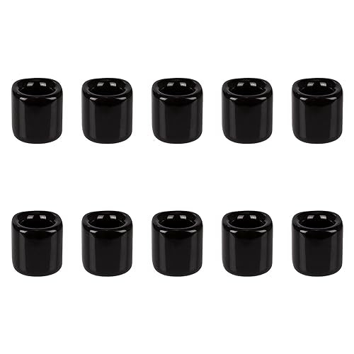 Mega Candles 10 pcs Black 1/2 Inch Diameter Ceramic Chime Ritual Spell Candle Holders, Great for Casting Chimes, Meditation, Rituals, Spells, Vigil, Witchcraft, Wiccan Supplies - color: Black, size: 10 Pieces