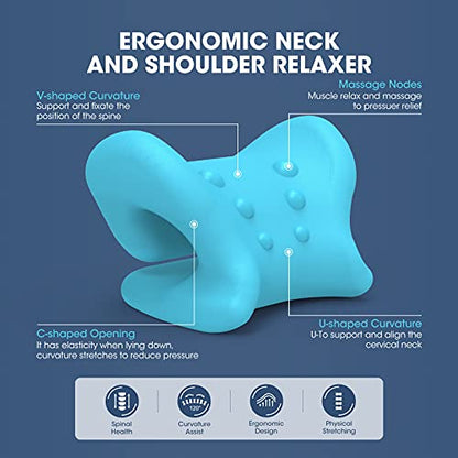 ZAMAT Neck and Shoulder Relaxer w/Magnetic Therapy Pillowcase, Neck Stretcher Chiropractic Pillows for Pain Relief, Cervical Traction Device for Relieve TMJ Headache Muscle Tension Spine Alignment - color: Grey
