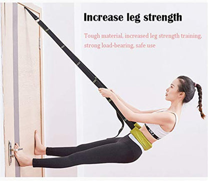 Yoga Fitness Stretching Strap, Door Flexibility Stretching Strap, Improve Leg Waist Back Flexibility Back Bend Assist Trainer, for Rehab Pilates Ballet Dance Cheerleading Splits Gymnastics - color: blue