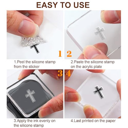 6Pcs Christian Bible Verse Clear Stamps for Card Making Easter Blessing 20 Craft Ink Pad 3 Acrylic Stamp Block Silicone Stamp with Greeting Words Rubber Stamps for Crafting DIY Scrapbooking - style: 29Pcs Biblical Blessings Clear Stamps