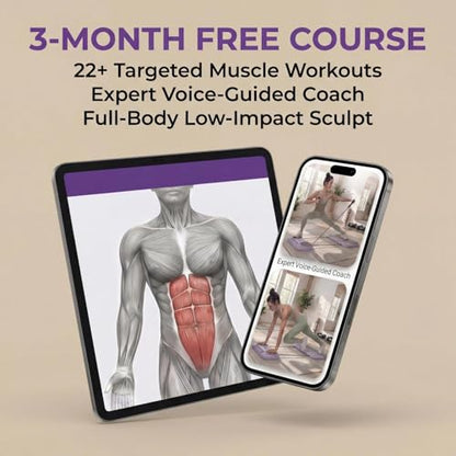 Foldable Pilates Reformer Board w/ 3-Month Course for Beginners