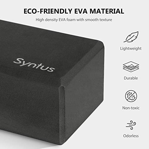 Syntus Yoga Block & Strap Set for Fitness, Pilates, Stretching and Toning - color: Black