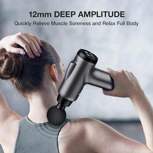 OLsky Massage Gun Deep Tissue 30 Speeds 9 Attachments Handheld (Grey) | Electric Muscle Massager, High-intensity Percussion, Massage Device for Pain Relief, Quiet and Powerful, Ideal for Recovery - color: Grey