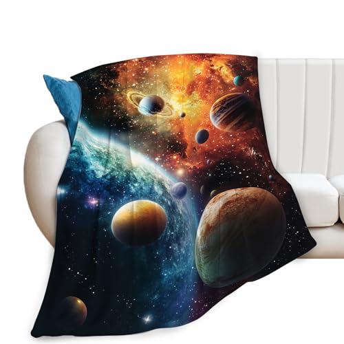 Space Blanket, Galaxy Throw Blanket, Space Gifts, Solar Blankets, Galaxy Stuff Fleece Flannel Plush for Women Men Boys Girls Lovers Adults Soft Bedding for Sofa Bed Office Home Decor 40"X50" - color: Space, size: 50"x40"