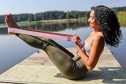 Extra-Wide 2 Inch Cotton Yoga Strap: Stretching, Physical Therapy, Exercise | Slip-free steel D-rings; adjustable; non-slip; 8 & 10 ft lengths; storage bag + e-book; hamstring & legs; flexibility & rehab - color: Pink, size: 8 feet