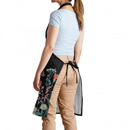 Giwawa Unisex Adult Apron Waterproof Stain Resistant Kitchen Cooking Apron with 2 Pockets for BBQ Grill Painting - color: Flower