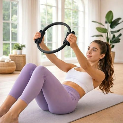 Pilates Equipment - Magic Circle Ring, Pilates Ball, Resistance Bands Set and Sliding Discs Accessories for Exercise, Gym, Yoga, Home and Travel Full Body Fitness Workout Kit Women and Men