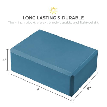 Bulk 4in Foam Yoga Blocks, 6 Pack - color: Oceanside