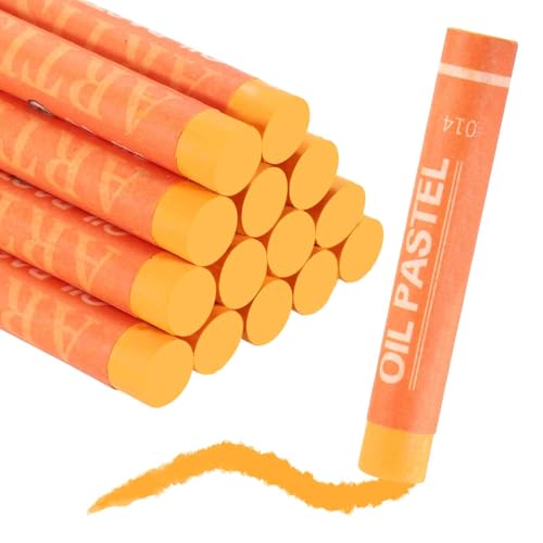 MECCANIXITY Soft Oil Pastels, Oil Pastel Crayons Vibrant Color Blendable Art Supplies for Painting Drawing Blending Painting Artists Beginners Professional(Orange, Pack of 16) - color: Orange