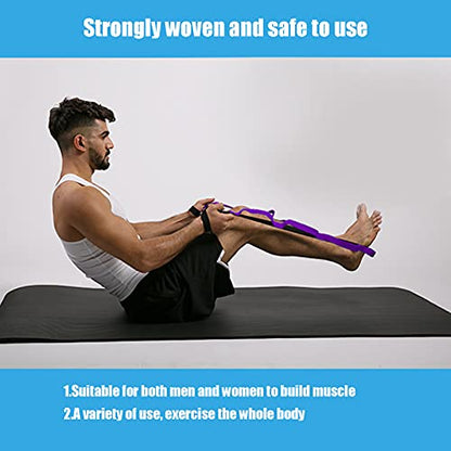 Stretch Strap Yoga Stretching Band MultiLoop Fitness Equipment for Yoga Pilates Muscle Stretching Physical Workouts Durable Tight Weaving Technology Unbreakable Design for Men - color: Daisy Rope Purple (Simplified Version)