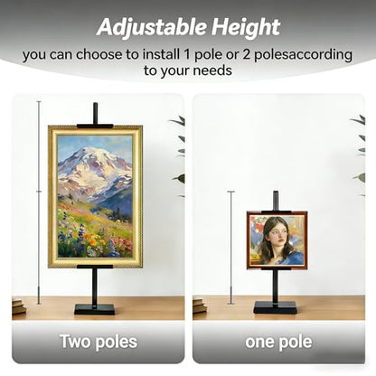 29" Adjustable Tabletop Easel Stand for Picture Frames, Metal Picture Frame Stand for Artwork Displays, Photos, Certificates & Signs up to 29 Inches (Black)