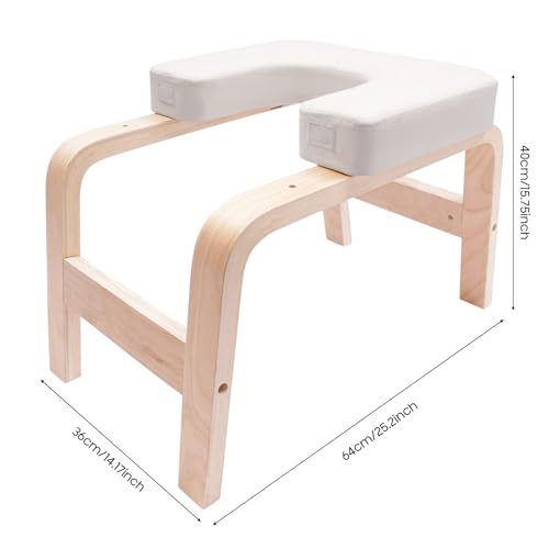 Yoga Headstand Stool,Yoga Inversion Chair,PU Sponge & Solid Wood, 440lbs Load-Bearing,Free Standing,Suitable for Beginners & Yoga Practitioners,Fit for Yoga Room, Bedroom, Office, Gym
