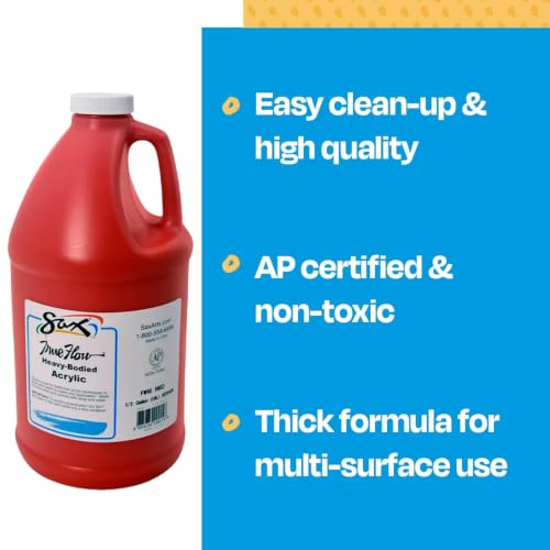 Sax True Flow Heavy Body Acrylic Paint, 1/2 Gallon, Fire Red - 439268 - color: Fire Red