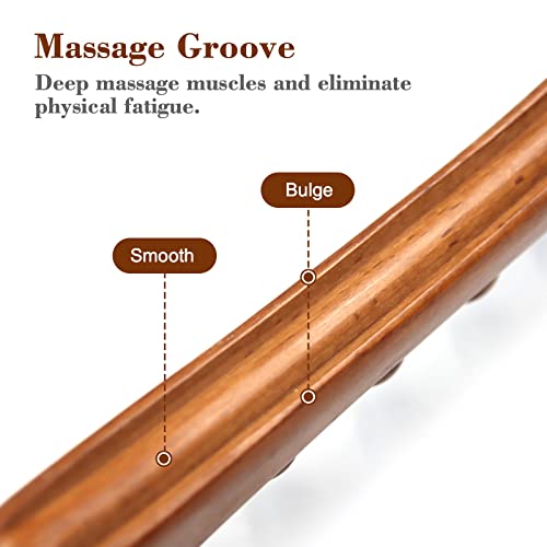 Wood Therapy Massage Tools, 21 inch Lymphatic Drainage Massager, Handheld Massage Stick & Wood Therapy Tools for Neck and Back Pain Stomach Body Shaping Anticellulite Leg - style: 10 Balls