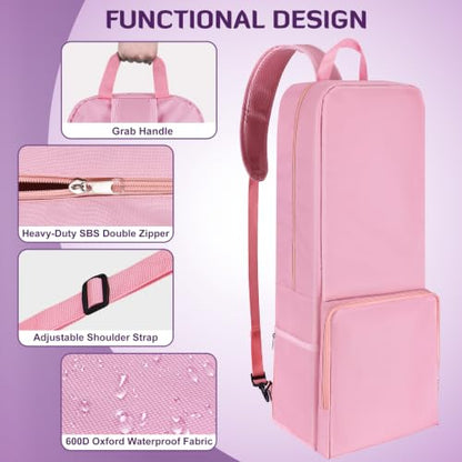 INFANZIA Yoga Mat Carrier Bag,30L Waterproof Tote with Shoulder Strap - color: Pink