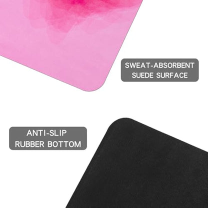Foldable Yoga Mat, 1.5mm Thick Exercise Yoga Mat With Carry Bag | 72" L x 24" W, Non-slip Suede Fitness Travel Yoga Mat for Hot Yoga, Exercise, Pilates, Home & Gym Use, 3 lbs - color: Pink