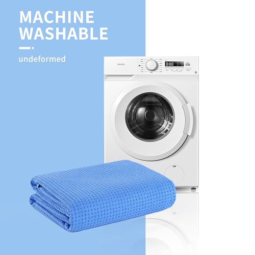 MICROFI Microfiber Hot Yoga Towel Mat, 24 x 72 inches, with Non-Slip Silicone Grip, Secure Fit Elastic Straps (Blue) - color: Blue