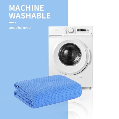 MICROFI Microfiber Hot Yoga Towel Mat, 24 x 72 inches, with Non-Slip Silicone Grip, Secure Fit Elastic Straps (Blue) - color: Blue