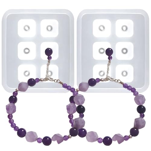 Crystal Earrings Resin Molds, 2 Pack Diamond Silicone Casting Molds with 6 Cavities Each, Clear for Gemstone Cabochon Jewelry Casting - color: Gemstone Reisn Molds ZH378