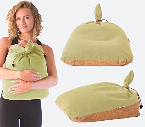 MONK & LLAMA Meditation Cushion Floor Cushion for Yoga & Sitting – Zafu Pillow for Proper Posture & Spinal Alignment, Comfortable Buckwheat Support with Washable Cover for Meditation, Home & Office - color: Beige
