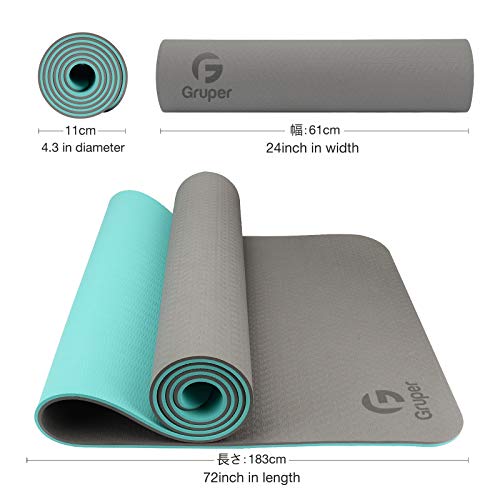 Gruper Yoga Mat Non Slip, Eco Friendly Fitness Exercise Mat with Carrying Strap,Pro Yoga Mats for Women,Workout Mats for Home, Pilates and Floor Exercises - color: Carbon Gray, size: 0.31*24*72 Inches