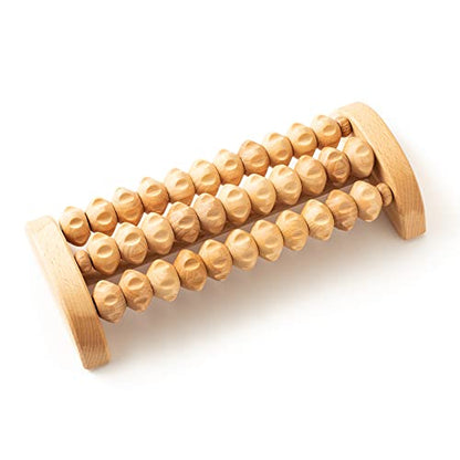 tuuli Wooden Foot Massager, Grooved Muscle Roller, Helps Ease Muscle Tension and Improve Blood Circulation, Natural Wood Therapy Massage Tools for Feet (M) - size: M
