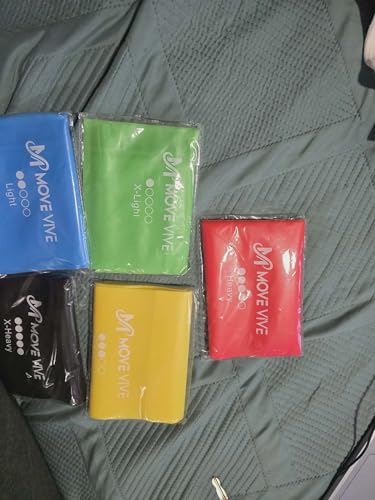 Premium Flat Resistance Bands Set - 5 Professional Therapy Bands for Physical Therapy, Rehab, Home Workout & Fitness - Includes Bilingual English & Spanish Instruction Manual and Carry Bag.