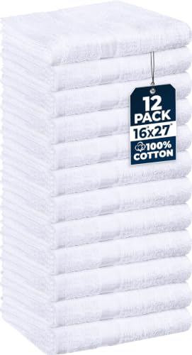 Utopia Towels Salon Towels, Pack of 12, 16x27 in, 100% Cotton, White - color: White, size: 12 Pack