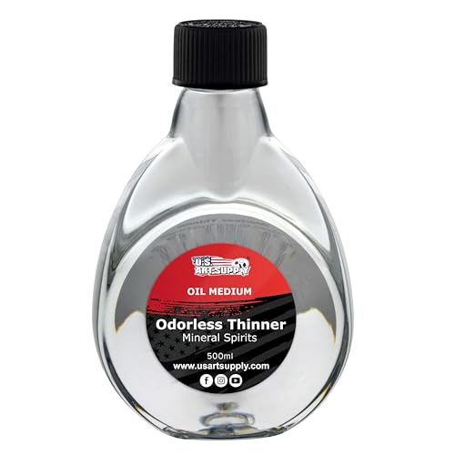 U.S. Art Supply Odorless Mineral Spirits for Cleaning 500ml | Solvent for Artists, Odorless Paint Thinner for Oil Painting - size: 16.9 Fl Oz (Pack of 1)