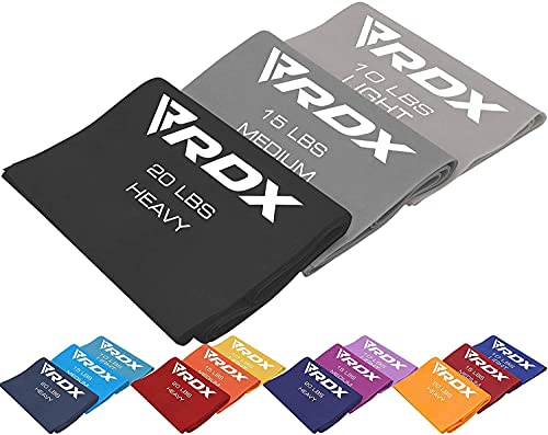RDX Resistance Bands TPE 3단계 세트 1.5M 길이, REACH RoHS CPSIA 인증, 평평한 피부 친화적 두꺼운 스트레치 탄성 루프, 요가 홈 체육관 피트니스 운동 운동, 발레 필라테스 다리 훈련 슬리밍 - color: SET 2