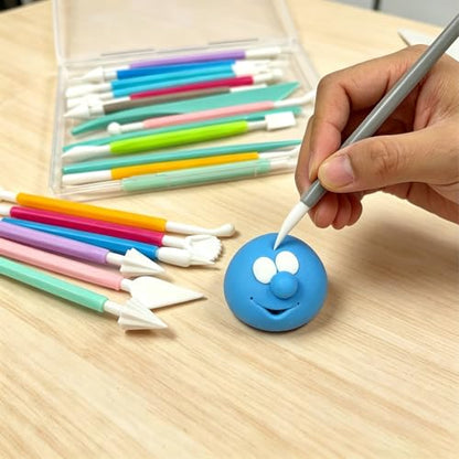 VYNFLICK 20pcs Clay Tools, Pottery Carving Tools, Practical Polymer Clay Sculpting Tools Kit, Air Dry Clay Tools Set for Adults, Pottery Craft, Sculpting,Modeling,Shaping