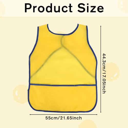 Kids Art Smock Sleeveless Waterproof Painting Apron Children Artist Smock 3 Pockets for Kids Age 2-8 Painting Crafts - color: Yellow, Rose Red, Red, Dark Blue, size: 4 Pcs