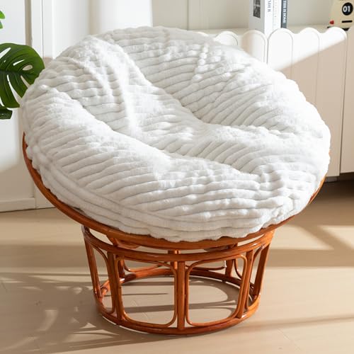 HIGOGOGO Papasan Chair Cushion with Thick Corduroy Cover (Without Chair), Supportive Cushion, Beige, 48 x 48 Inch - color: Beige