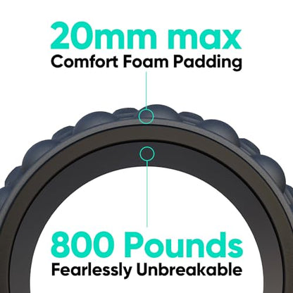 FitBeast Back Roller, Back Wheel Foam Roller - Targeted Muscle Roller for Deep Tissue Massage, Back Stretcher - color: Black, size: 9''