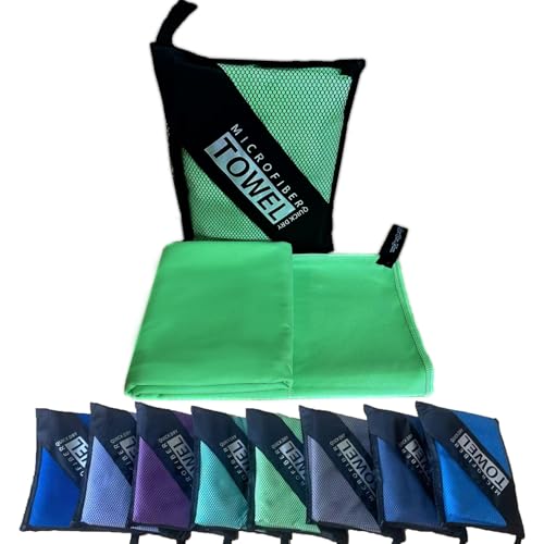 Reusable Quick Dry Beach Towels,Microfiber Travel Towel,Compressed Lightweight Bath Towel for Beach Hiking Gym Yoga Travel Sports Swimming Camping(Green, 24"*48") - color: Green, size: Large