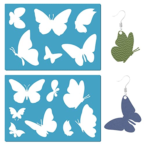 GORGECRAFT 2 Styles Jewelry Shape Template Reusable Earrings Making Plastic Butterfly Cutouts Cutting Stencil Lapidary Templates for Cabochons Bracelets Earrings Making Jewelry DIY Crafts 5x3.5 inch - style: Tropical