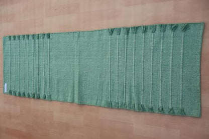 Jaipur art & Rugs Organic Cotton Yoga Mat - Eco-Friendly Hand-Woven Rug - Non Slip & Thick (24”x72”x5mm) for Everyday Fitness at Home - Comfortable Extra-Long - color: Light Green